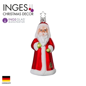 クリスマスツリー 飾り オーナメント INGE-GLAS MANUFAKTUR ハッピーサンタ サンタクロース santaclaus 13cm［10105S022］