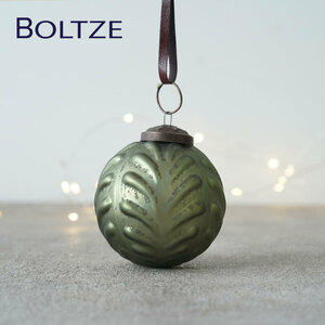  Christmas tree decoration ornament BOLTZE glass ball tech karu1 piece insertion [2] 7cm antique style mat moss green [2025039]