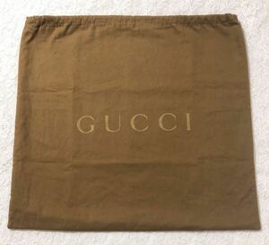 グッチ「GUCCI」バッグ保存袋 旧型（2644) 正規品 付属品 内袋 布袋 巾着袋 ブラウン 布製 二重仕立て 厚地51×48cm 