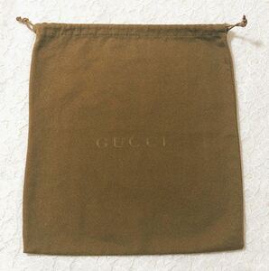 グッチ「GUCCI」バッグ保存袋 旧型（2640) 正規品 付属品 内袋 布袋 巾着袋 ブラウン 布製 33×37cm 小さめ
