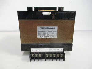 230714[10]*K.K KYOEI.ELEC.*TRANS.FORMER/ transformer / power supply trance /200V/2.5A/100V/5A/ present condition 