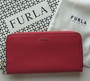 [ new goods ] Furla babi long long wallet leather change purse . attaching red 