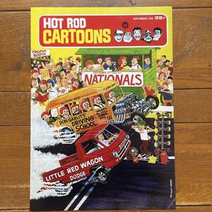 ポスター★1965年 Hot Rod Cartoons #6★ビンテージ/リトルレッドワゴン/Dodge A-100/ホットロッド/ドラッグレース/スクールバス/エドロス