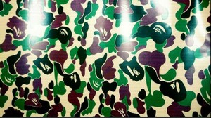 A BATHING APE 迷彩 APE BAPE カモフラージュ ヘラフラ JDM USDM 自動車 バイク 100×25 ステッカーボム ストリート系 自転車 シール