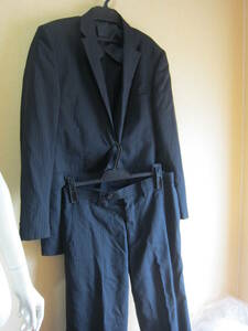 SIMPLICITE DRESS CLOTHING シンプリシテェ メンズ 48 セットアップ スーツ ジャケット パンツ 黒ストライプ メ16041