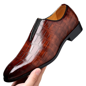 メンズ ビジネス シューズ エンボス 紳士靴 ドレス ドライビング 通勤 パーティー 履きやすい (ブラウン, 27.0cm(44))