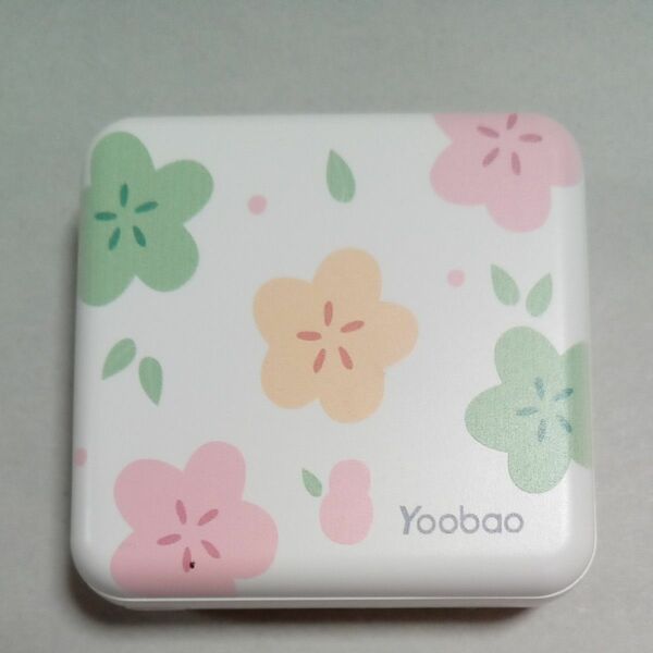Yoobao モバイルバッテリー 10000mAh 充電器 急速 PSE 花柄 コ―ド付