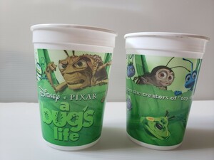バグズライフ　プラカップ　2個セット　ディズニー　ピクサー　当時物　Disney　PIXAR　コップ　カップ　プラスチックカップ　マクドナルド