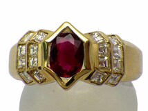 ルビー ダイヤモンドリング K18 6.6g 13号　Jewelry Ruby0.71ct Dia0.60ct Ring_画像1