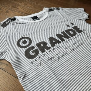 ★GRANDE製ボーダー柄Ｔシャツ　サイズS　グランデフットボール