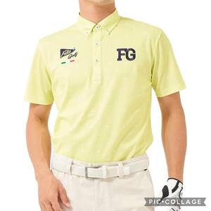 新品 フィラ ゴルフ 半袖 ポロシャツ LLサイズ イエロー 黄色 742-604 税込7,590円 吸汗速乾 UVカット メンズ ゴルフシャツ ゴルフウェア
