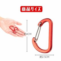 ロックカラビナ アルミ合金カラビナ 5個セット アウトドア 釣り 登山 キャンプ 荷物の吊り下げ キーホルダー _画像6