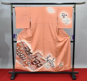 附下訪問着 披露宴 菊 松 青海波文 身丈146cm 裄丈63.7cm ★着物 パーティー t‐1098