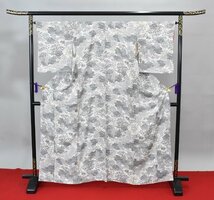 【着物屋ほたる】小紋 着物 花 紅葉 芝文 おしゃれ 身丈156cm 裄丈66cm　★ kb-2898_画像2