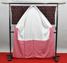 小紋 着物 黒色 花 おしゃれ モダン 身丈157.5cm 裄丈65.5cm　★ kb-4733_画像6