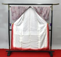 小紋 着物 桃色 花 亀甲 可愛い おしゃれ 身丈147.5cm 裄丈63.5cm　★ kb-3795_画像6