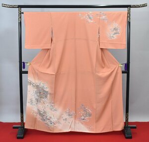 訪問着 披露宴 秋草文 花 松 可愛い 身丈157.5cm 裄丈66cm ★着物 結婚式 パーティー t‐1006