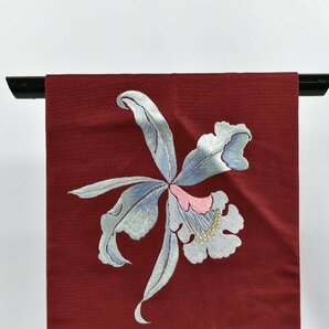 名古屋帯 刺繍 花 帯丈358cmの画像3