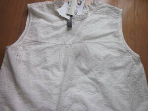  new goods *HK WORKS LONDON. white color embroidery no sleeve + tank top * size LL