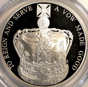 2013 イギリス エリザベス女王 戴冠60周年記念 5ポンド プルーフ銀貨 PCGS PR68 DCAM ( NGC PF 英国 )