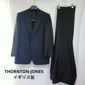 未使用に近い　THORNTON-JONES　スーツセットアップ　イギリス製　ウール　ブラック