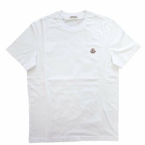 2023◆最新◆モンクレール◆胸元にリッチな気分忍ばせる ワンポイント ロゴワッペン 半袖 Tシャツ 白 M◆MONCLER クルーネック ホワイトの画像1