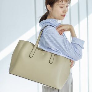 レガート Legato Largo LegatoLargo ビッグ トート A4 合皮 3つ口収納 通勤 通学 学生 OL 主婦 ミセス ベージュ色
