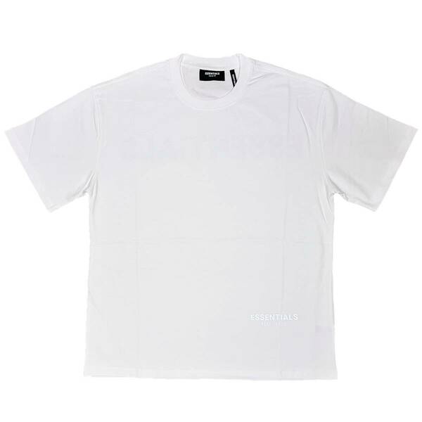 [並行輸入品] FEAR OF GOD FOG ESSETIALS エッセンシャルズ REFLECTIVE リフレクター 半袖 Tシャツ (ホワイト) (L)