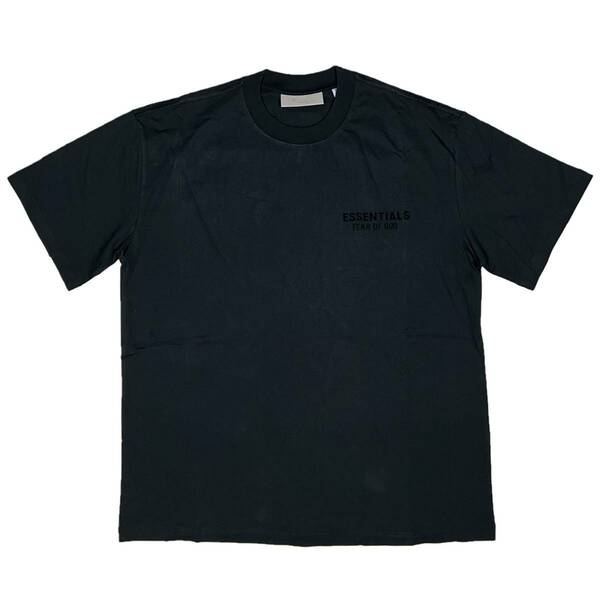 [並行輸入品] FEAR OF GOD FOG ESSETIALS エッセンシャルズ バックロゴ 半袖 Tシャツ (ブラック) (S)