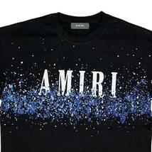 [並行輸入品] AMIRI アミリ BLUE PAINT BLEACH S/S T shirt ブルーペイント ブリーチ 半袖 Tシャツ (ブラック) (XL)_画像3
