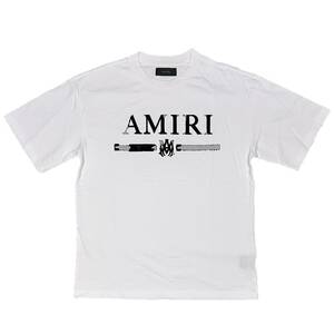 [並行輸入品] AMIRI アミリ M.A. Bar Appliqu S/S T shirt MAバー 半袖 Tシャツ (ホワイト) (L)