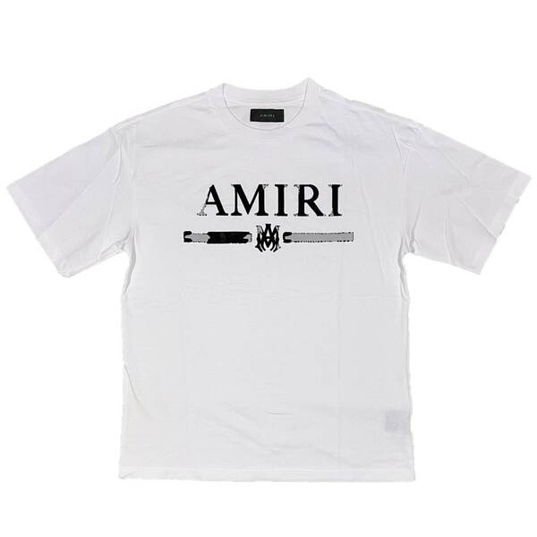 [並行輸入品] AMIRI アミリ M.A. Bar Appliqu S/S T shirt MAバー 半袖 Tシャツ (ホワイト) (L)