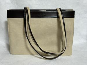  low Len Ralph Lauren canvas leather ( imitation leather?) tote bag *Lauren Ralph Lauren