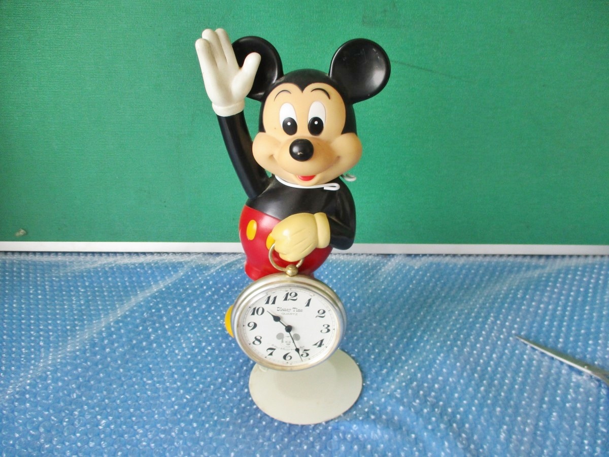 ☆レア☆ディズニー ミッキーマウス ラジオ付き 置き時計 昭和レトロ-