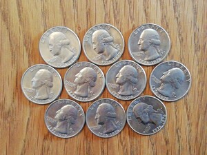 アメリカ　ワシントンコイン　建国100周年記念　10枚　②　1776-1976年　D刻印　25セント　クォーターダラー　デンバー　記念コイン