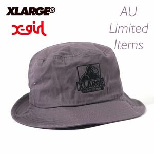 ◆SALE◆海外限定◆X-LARGE 91 ロゴ　バゲットハット　ダークモーブ　bucket Hat エクストララージ