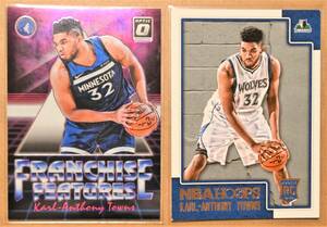KARL ANTHONY TOWNS (カールアンソニータウンズ) ROOKIE,FRANCHISE FEATURES トレーディングカード 2枚セット NBA,グリズリーズ,GRIZZLIES