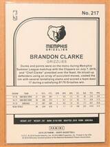 BRANDON CLARKE (ブランドン・クラーク) 2019-20 ROOKIE ルーキートレーディングカード 【NBA,メンフィスグリズリーズ,MEMPHIS GRIZZLIES】_画像2