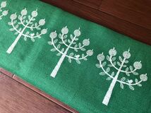 ラスト ∞ mina perhonen ∞ ミナペルホネン ringo りんご グリーン green ライトブルー 刺繍 生地 はぎれ カットクロス ファブリック 2_画像5