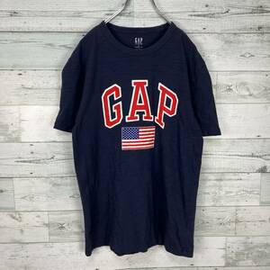 GAP ギャップ 古着 刺繍 ワッペン ビッグロゴ USA 星条旗 半袖Tシャツ