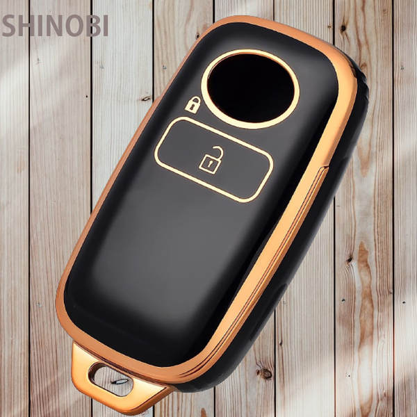 トヨタ・ダイハツ車用 TPU スマートキー ケース キー カバー 2ボタンタイプ ダイハツ ロッキー・タフト / トヨタ ライズ Gold Black