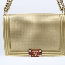 シャネル CHANEL ボーイシャネル28 チェーンショルダーバッグ ゴールド・レッド/GD金具 ショルダーバッグ レディース 中古_画像4