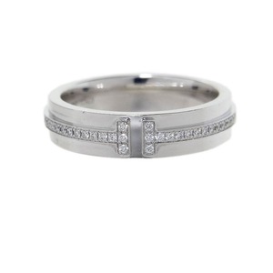  Tiffany TIFFANY&CO T narrow diamond ring K18WG diamond jewelry used 