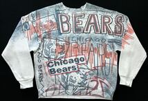 90s シカゴベアーズ NFL 総柄 スウェット トレーナー USA製 アメフト　　激レア ハイデザイン CHICGO BEARS 90s vintage 90年代 柳7169_画像1