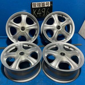 〈K496〉ホイール4本セット　VAGGIO 15インチ6.5J オフセット+48 PCD5H100／114.3 ハブ73mm ボルト穴13mm