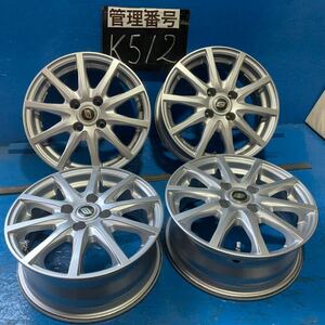 〈K512〉ホイール4本セット　STRANGER 14インチ5.5J オフセット+38 PCD4H100 ハブ67mm ボルト穴12.5mm