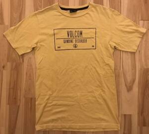 VOLCOM ロゴTシャツ　リバースプリント　マスタード　サイズメンズS