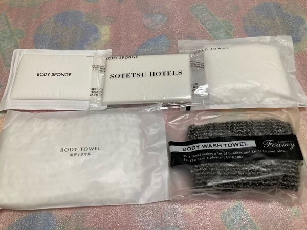 ★ 使い捨て ボディウォッシュタオル & ボディスポンジ 5個セット ★