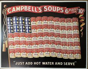 即決・ブリキ看板・CAMPBELL`S SOUPS・縦40㎝・横32㎝・アメリカン雑貨・複数枚同梱発送可能です、