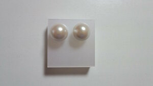  pearl earrings K18 post diameter approximately 10mm weak 